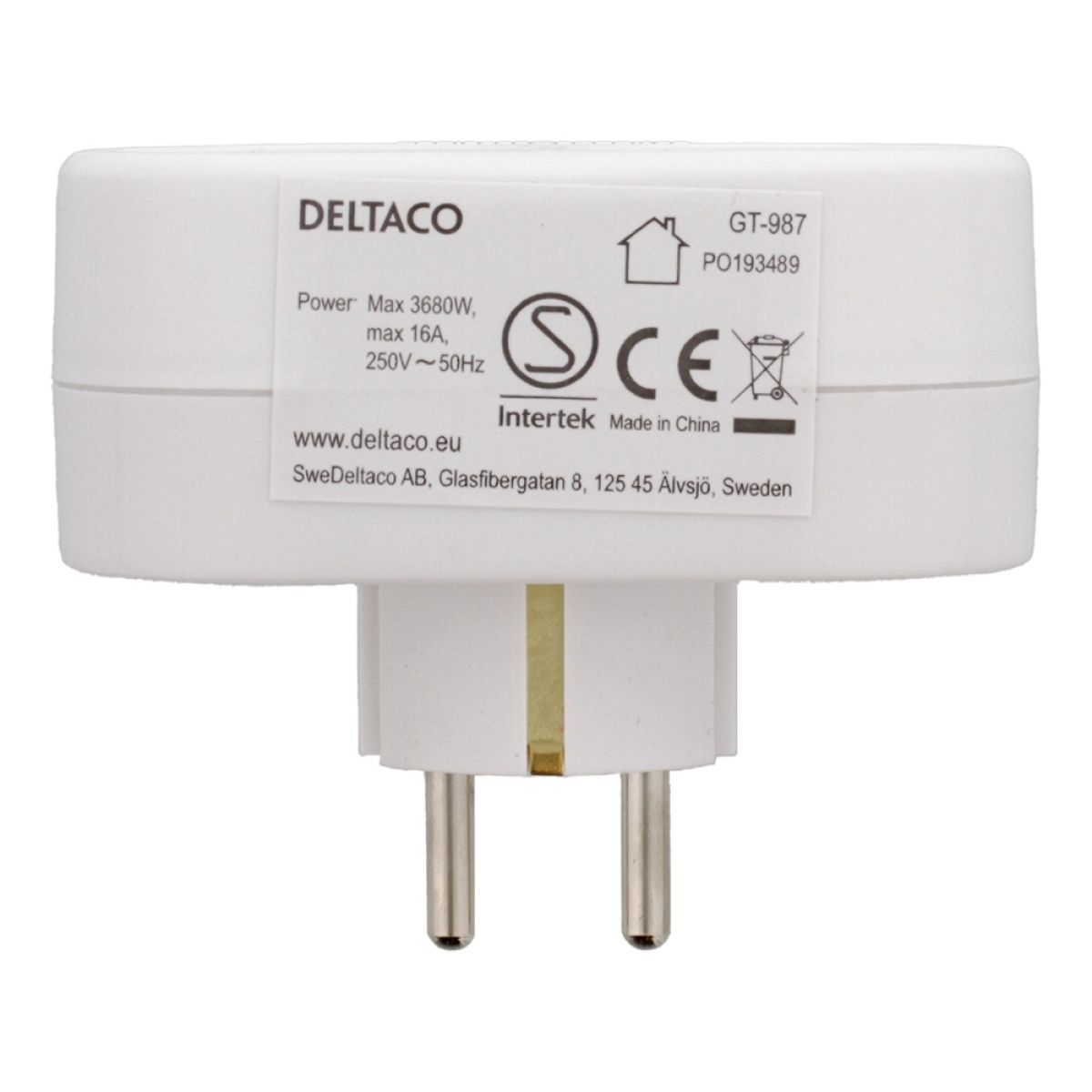 Deltaco Ταφ 2 Θέσεων με Παιδική Προστασία Λευκό GT-987 - Image 3