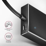 Axagon 7x USB 3.2 Gen 1 ALU FLAT hub, micro USB power IN, 1m USB-A cable HUE-F7A - Image 4
