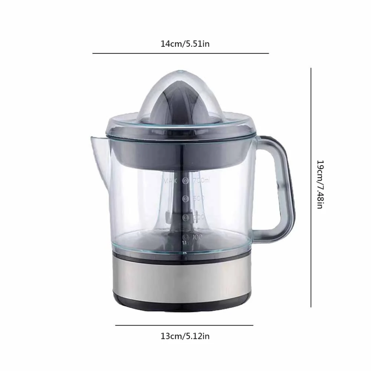 Ηλεκτρικός στίφτης 45W 700ml - Citrus Juicer - 623D Ασημί - Image 2
