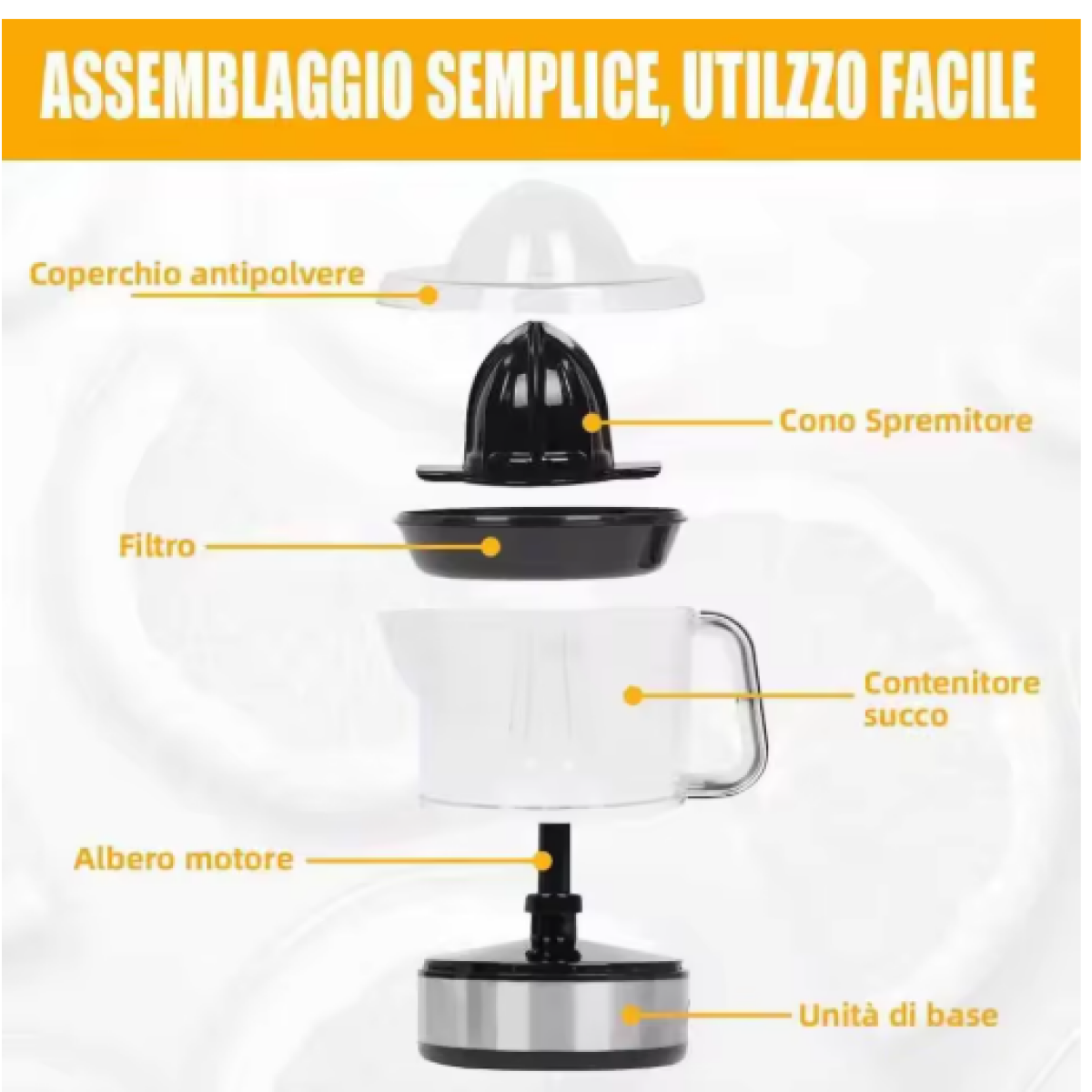 Ηλεκτρικός στίφτης 45W 700ml - Citrus Juicer - 623D Ασημί - Image 6