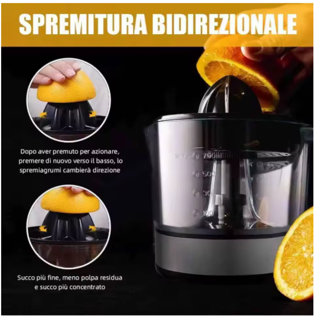 Ηλεκτρικός στίφτης 45W 700ml - Citrus Juicer - 623D Ασημί - Image 7