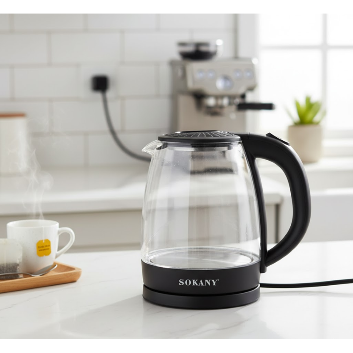 Ηλεκτρικός Βραστήρας Νερού 1500W 2lt Sokany SK-SH-1097 Μαύρο - Image 2