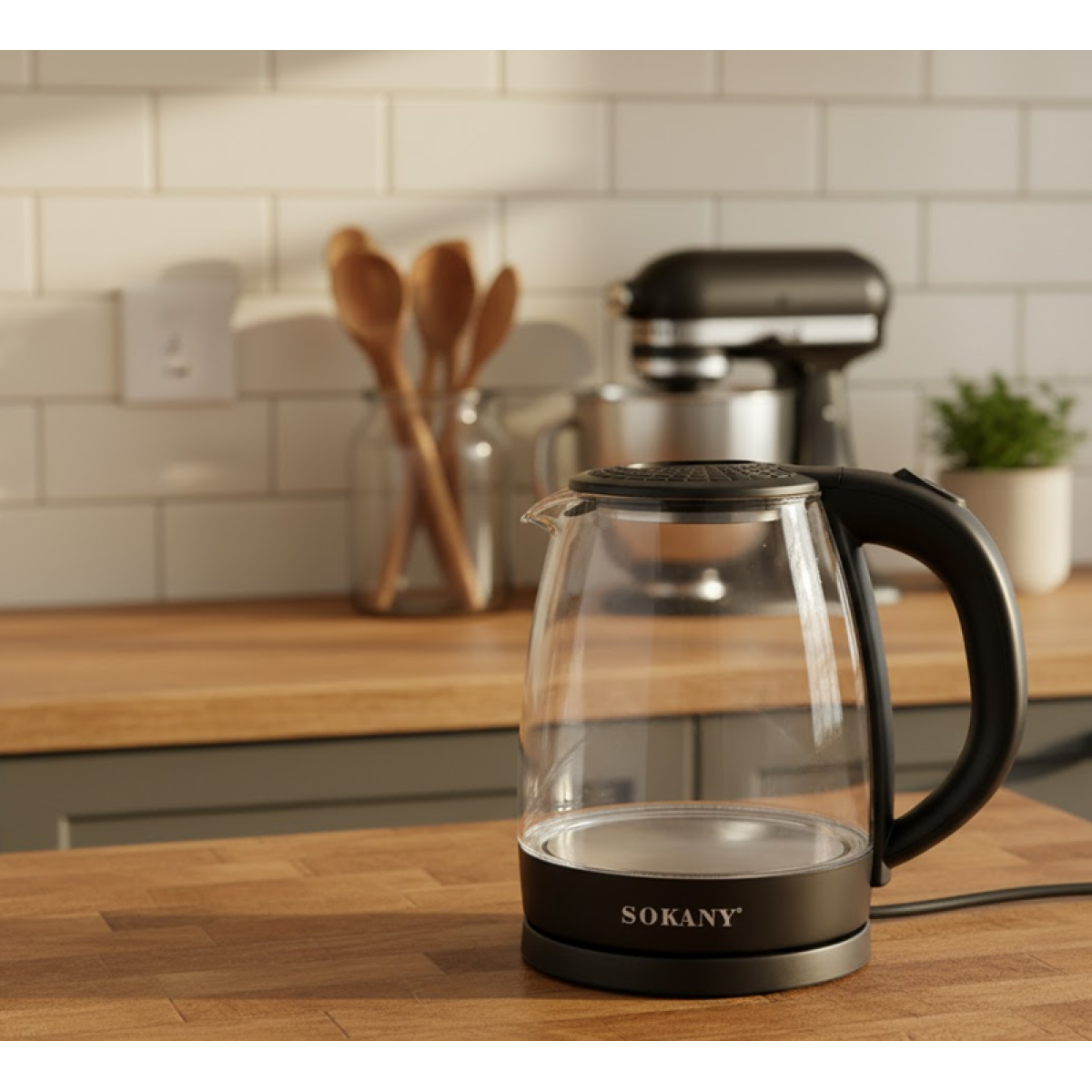 Ηλεκτρικός Βραστήρας Νερού 1500W 2lt Sokany SK-SH-1097 Μαύρο - Image 3