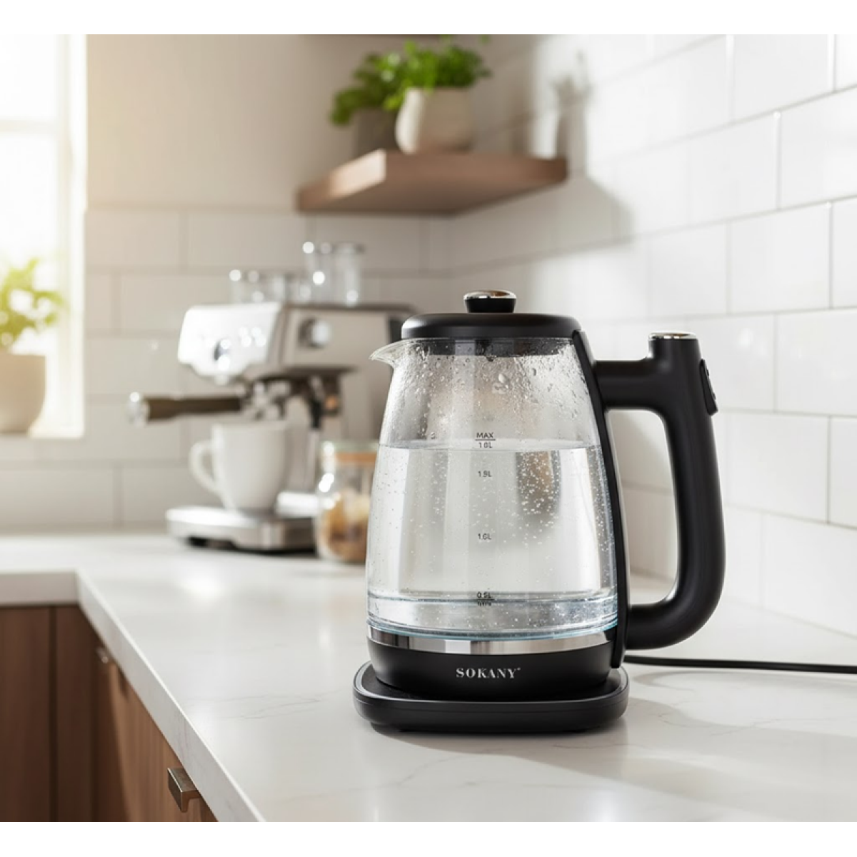 Ηλεκτρικός Βραστήρας Νερού 1800W 1.8lt Sokany SK-09034 Μαύρο - Image 2