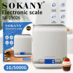 Ηλεκτρονική Ζυγαριά Κουζίνας 5000g/1g Sokany SK-19026 Ασημί - Image 3