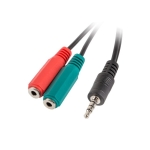 Lanberg Μετατροπέας Mini Jack 3.5mm 4pin Αρσενικό σε 2x Mini Jack 3.5mm 3pin Θηλυκό 20cm AD-0023-BK - Image 2