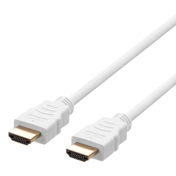Deltaco Καλώδιο HDMI Αρσενικό σε HDMI Αρσενικό 2.1 ULTRA HIGH SPEED 1m Λευκό HU-10A-R