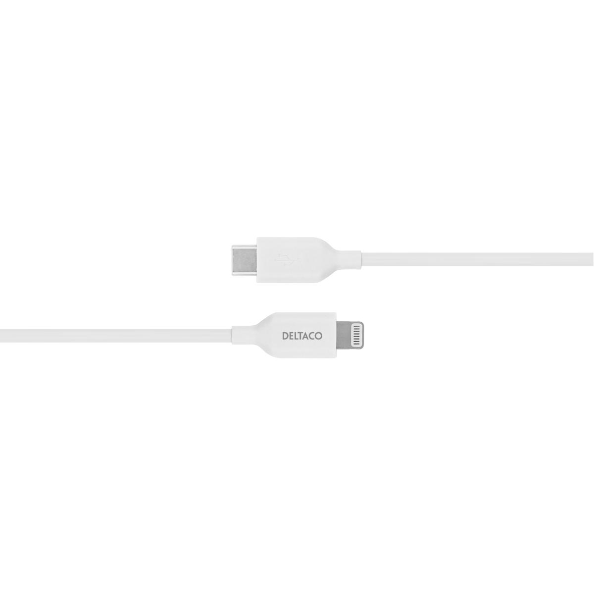Deltaco Καλώδιο Φόρτισης Type C σε Lightning Mfi 1m Λευκό IPLH-451 - Image 2