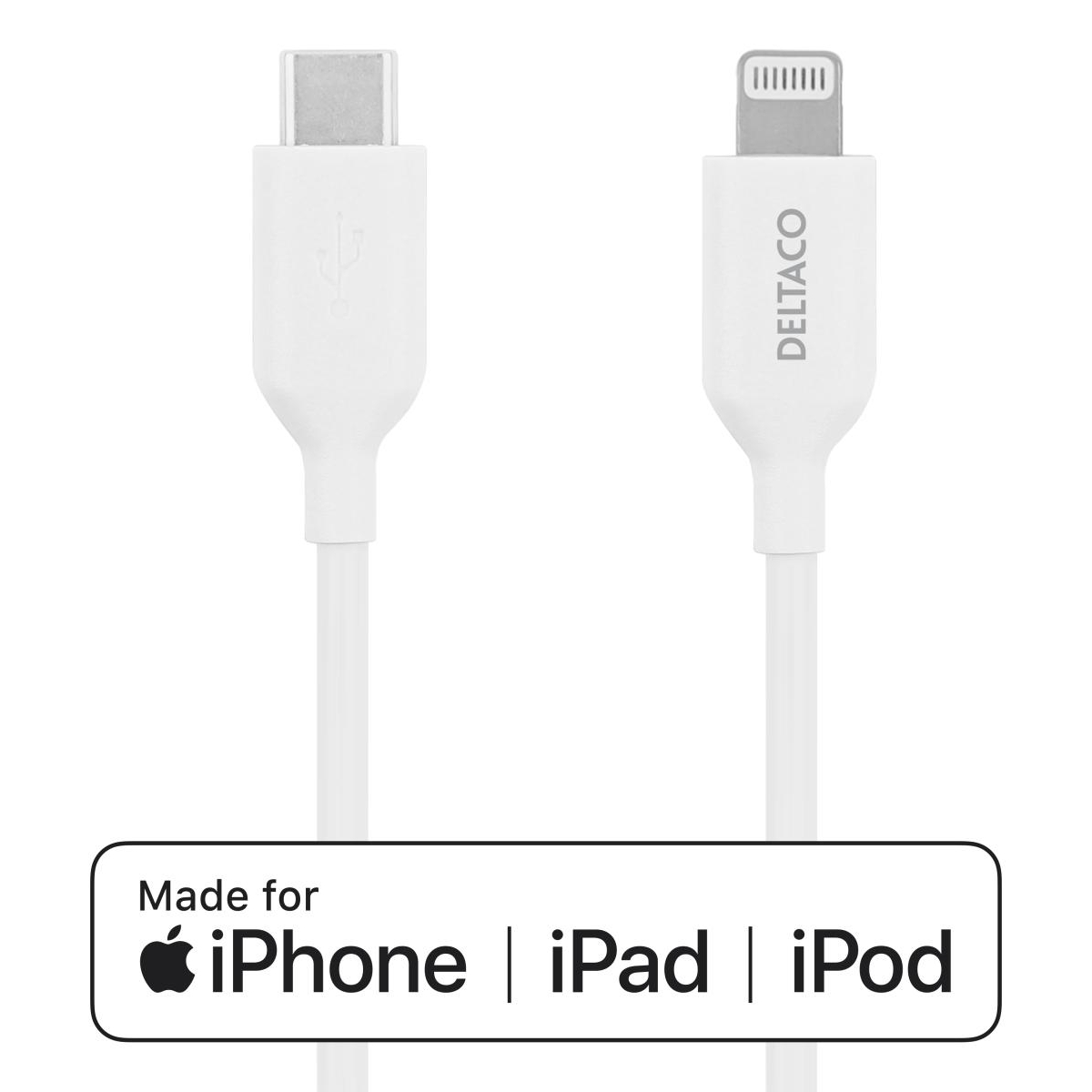 Deltaco Καλώδιο Φόρτισης Type C σε Lightning Mfi 1m Λευκό IPLH-451 - Image 4