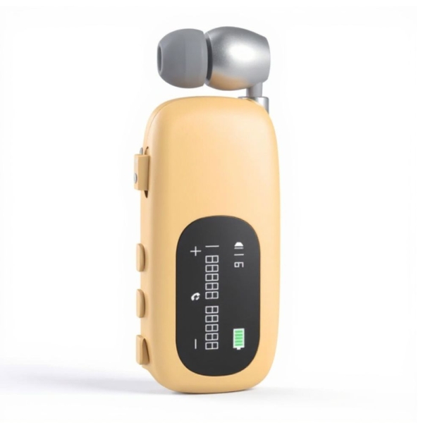K75 In-ear Bluetooth Handsfree Ακουστικό Πέτου Μπεζ