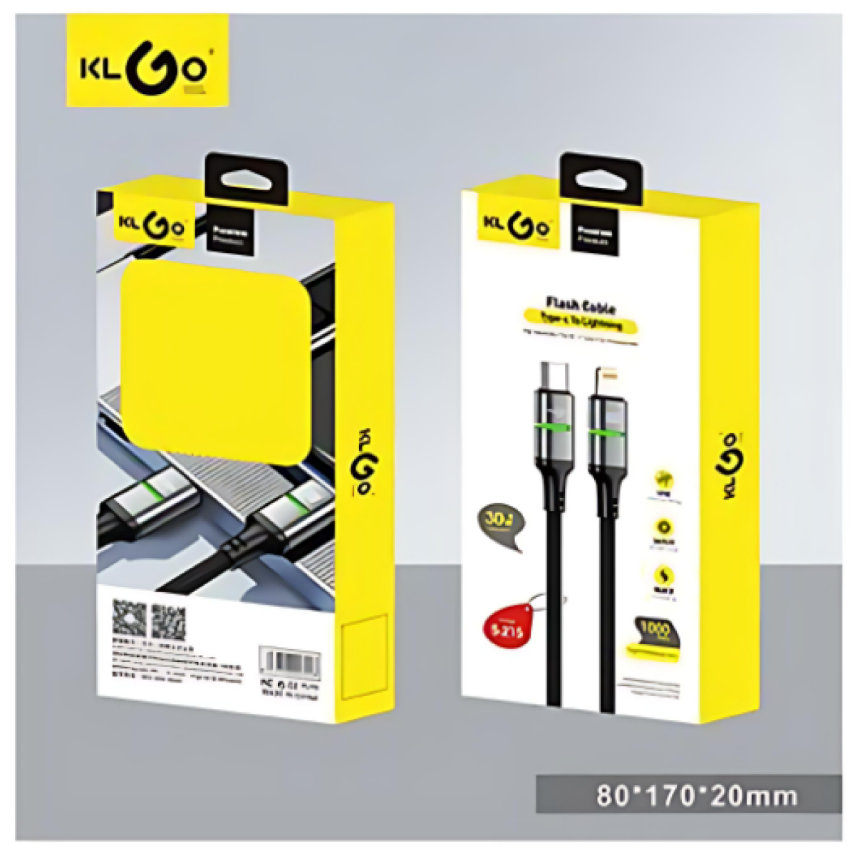 Καλώδιο Type-C to Lightning 1m Klgo S-215 Μαύρο - Image 2
