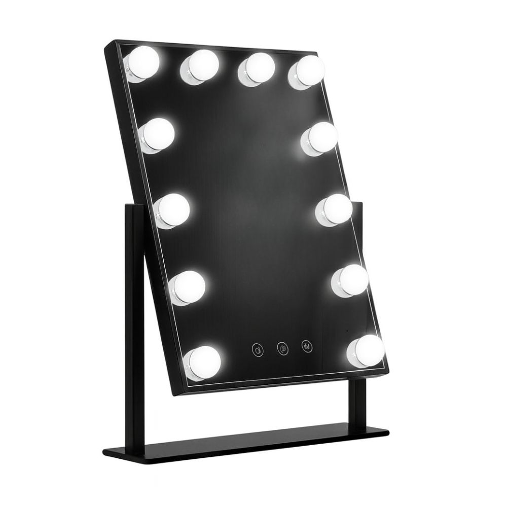Καθρέπτης Μακιγιάζ Led 12 Led 30X40Cm - Μαυρο
