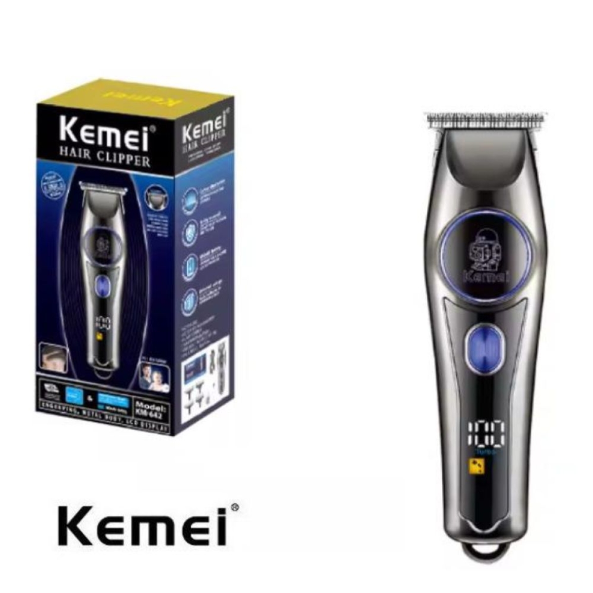 Kemei Επαγγελματική Επαναφορτιζόμενη Κουρευτική Μηχανή KM-642