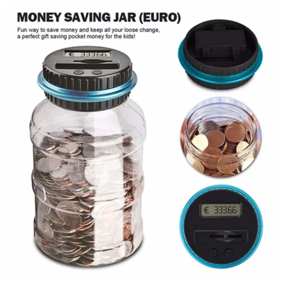 Κερματοδέκτης Ψηφιακός Βάζο Διάφανο 11x20cm