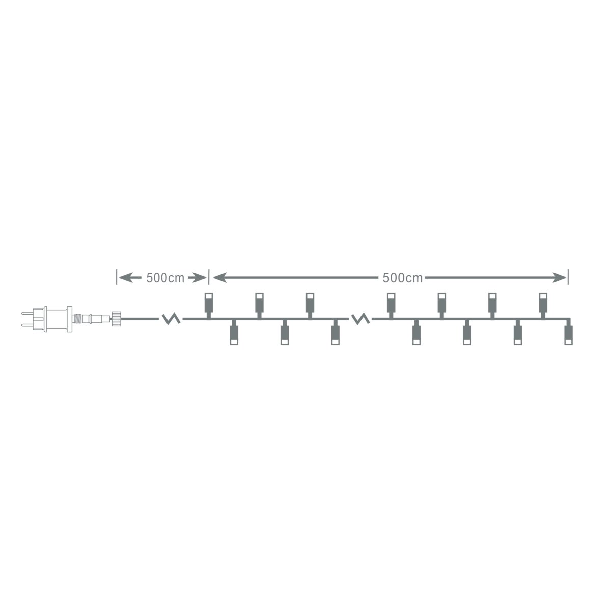 Nordic Home Χριστουγεννιάτικα Λαμπάκια γιρλάντα 40 LED πολύχρωμα με μαύρο καλώδιο 5m LGT-108 - Image 2
