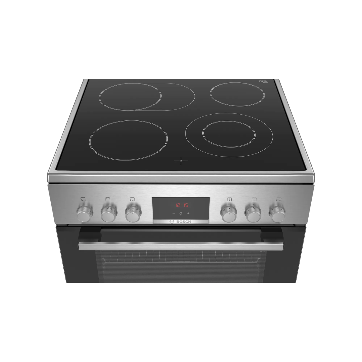 Bosch Κουζίνα 66lt με Κεραμικές Εστίες Π60εκ. Inox HKR39C250 - Image 2