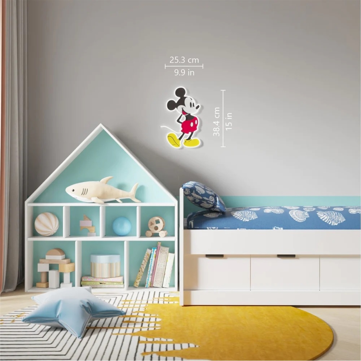 Yellowpop Διακοσμητικό Φωτιστικό Τοίχου LED Neon Disney Mickey Full Body 25.3X38.6cm USB A Cable YPDI-MIC-FBO - Image 3