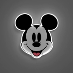 Yellowpop Διακοσμητικό Φωτιστικό Τοίχου LED Neon Disney Mickey Printed Face 25.5X26cm USB A Cable YPDI-PFA-MIC - Image 2