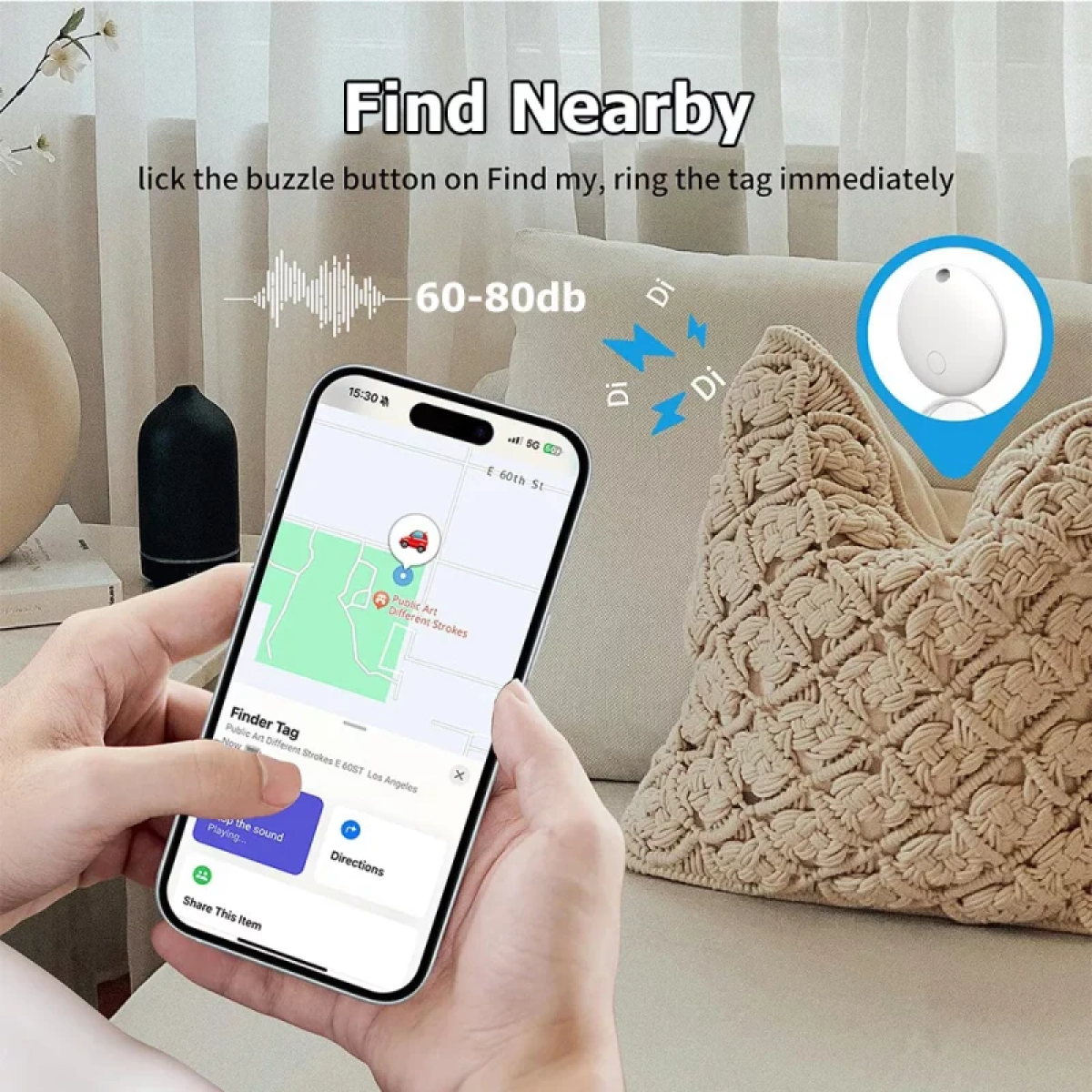 Mini GPS Tracker Smart Finder Loshall Tag Λευκό