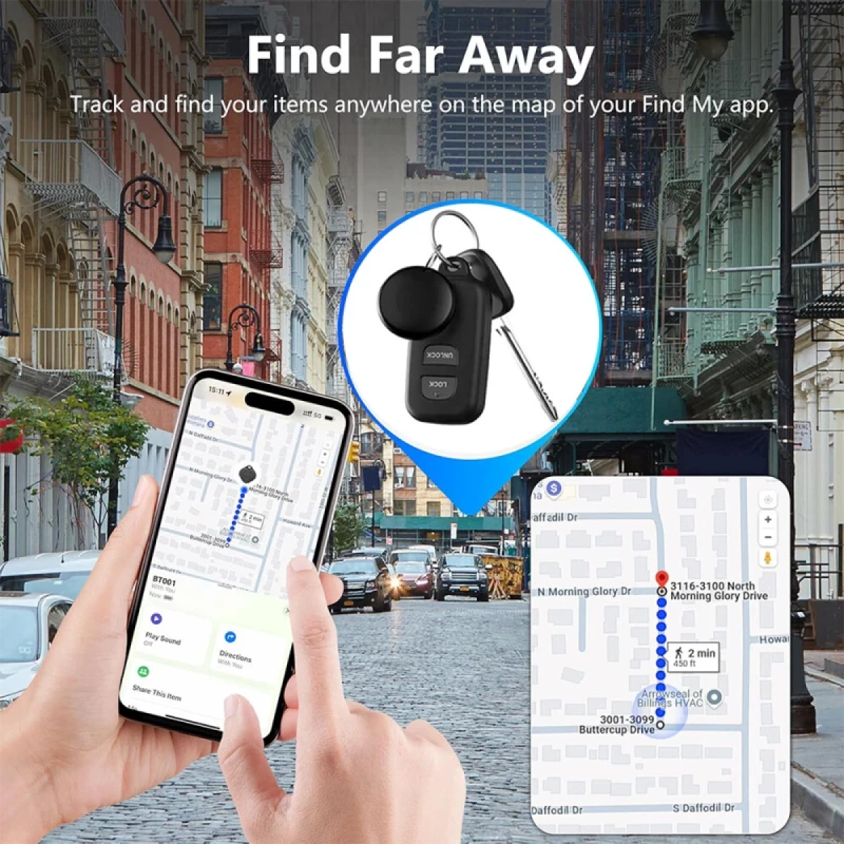 Mini GPS Tracker Smart Finder Loshall Tag Λευκό