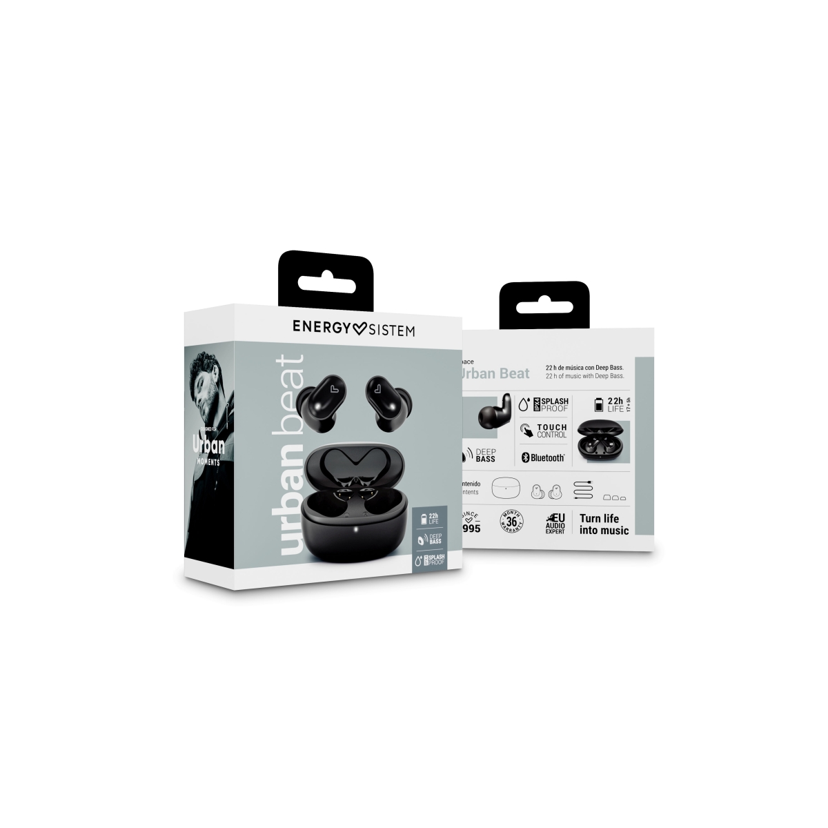 Energy Sistem Ακουστικά Urban Beat True Wireless Space Μαύρα 455218 - Image 2