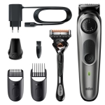Braun Beard Trimmer 5 Σετ Επαναφορτιζόμενης Κουρευτικής Μηχανής Γκρι BT5360