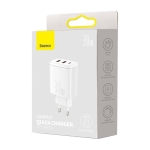 Baseus Wall Adapter με 2 Θύρες USB-A και 1 Θύρα Type C 30W Power Delivery Λευκός CCXJ-E02 - Image 4
