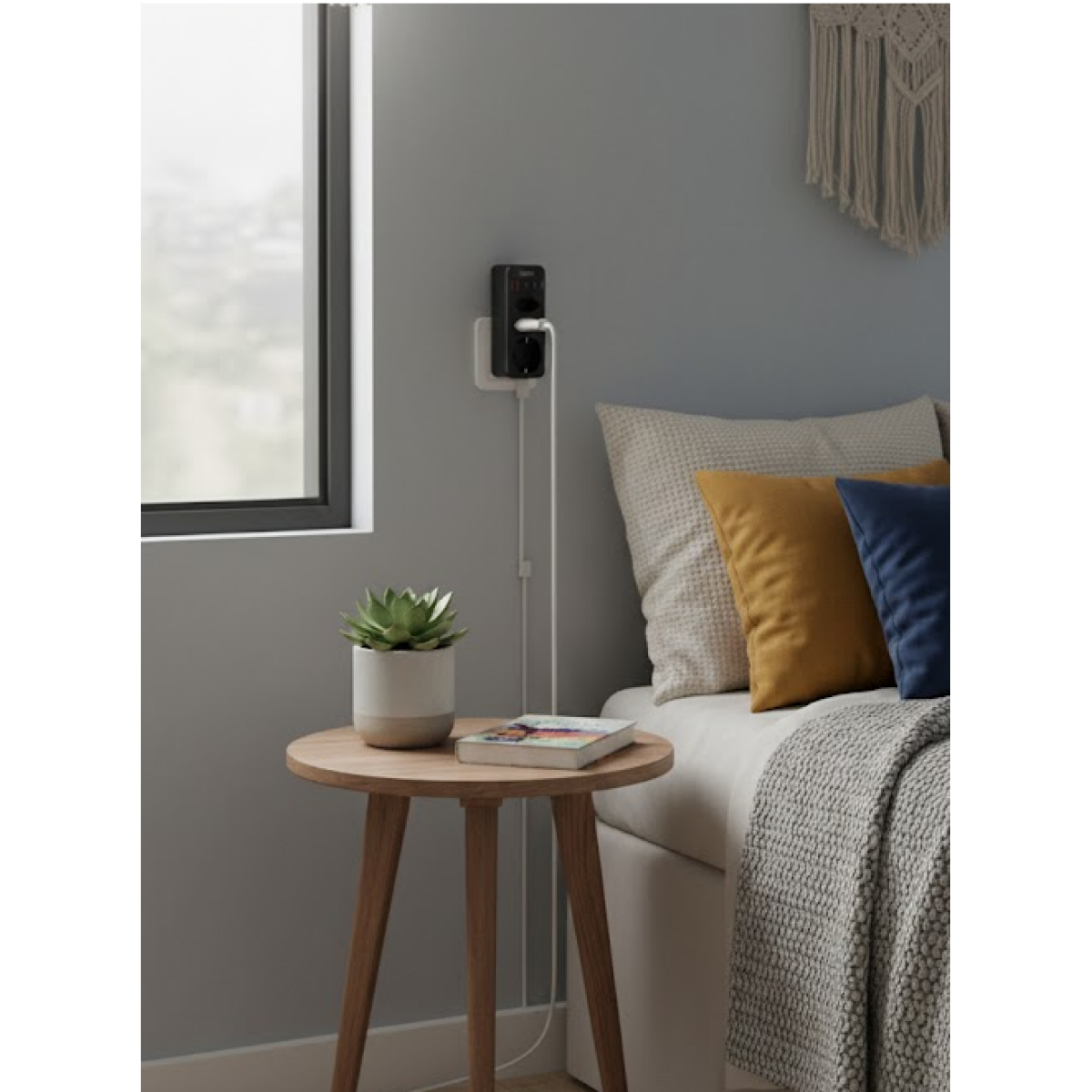 Πολύπριζο 3 Θέσεων με 4 Θύρες Φόρτισης 3500W Andowl Q-CZ3500 Μαύρο - Image 3