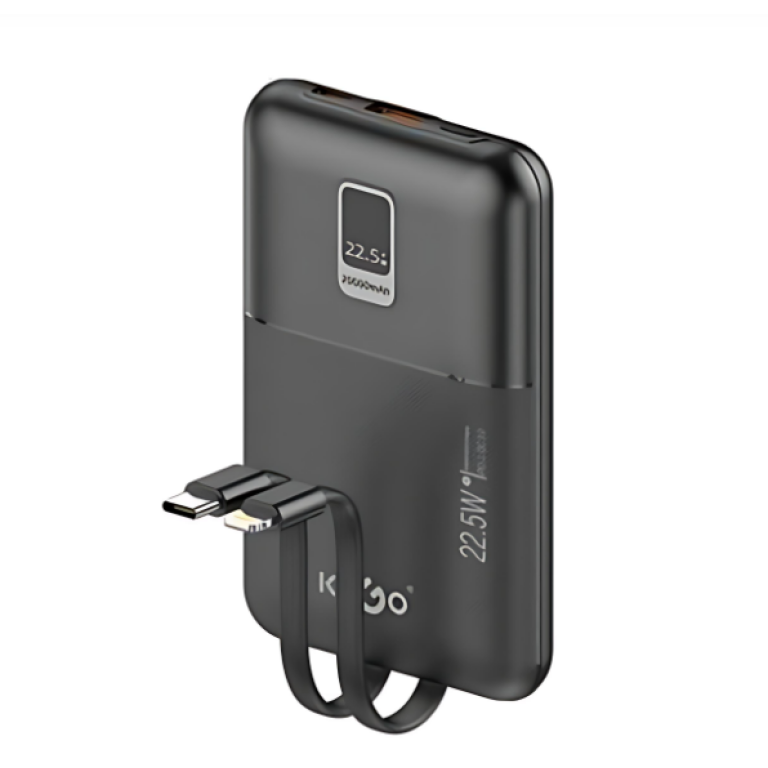 Power Bank Γρήγορης Φόρτισης 22.5W 10000mAh Με Ένδειξη Οθόνης Klgo KP-66 Μαύρο