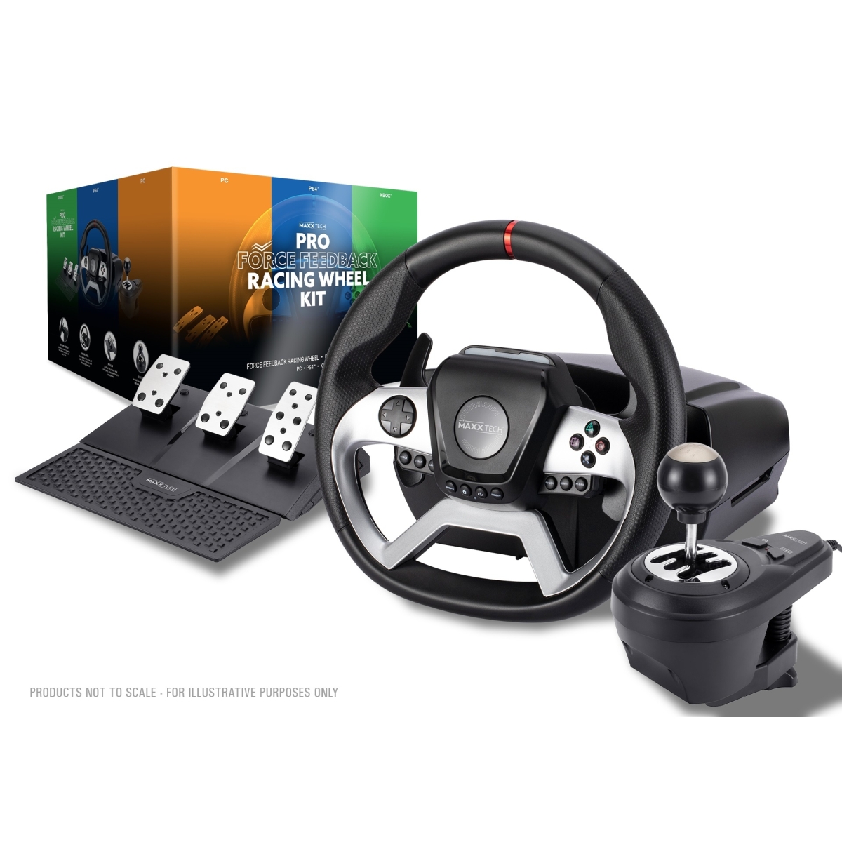 Maxx Tech Pro Force Feedback Racing Wheel Kit MXT-PROFFW | G for Gadget