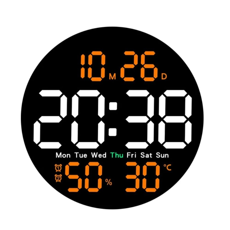 Ψηφιακό Ρολόι LED Τοίχου με Ημερολόγιο/ Θερμόμετρο/ Υγρασιόμετρο SDS-25151