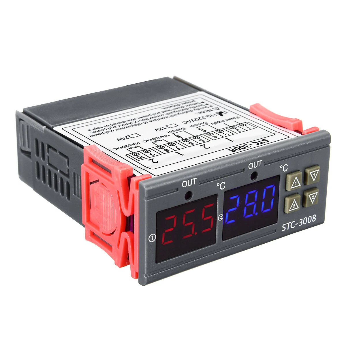 Ψηφιακός Θερμοστάτης Διπλής Θερμοκρασίας 110V-220V STC-3008