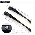 Ρυθμιζόμενο Μονό Σταντ Ποδηλάτου Πλαϊνό Αλουμινίου 38–45cm