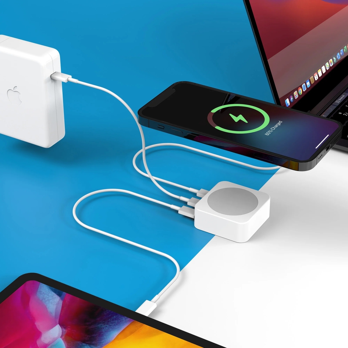 OneAdaptr MacMate Ασύρματο Charge Pad για Type C Φορτιστή MacBook Λευκό MM-W01W - Image 4