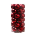 Σετ Χριστουγεννιάτικες Μπάλες 6cm Κόκκινες 30 τεμαχίων