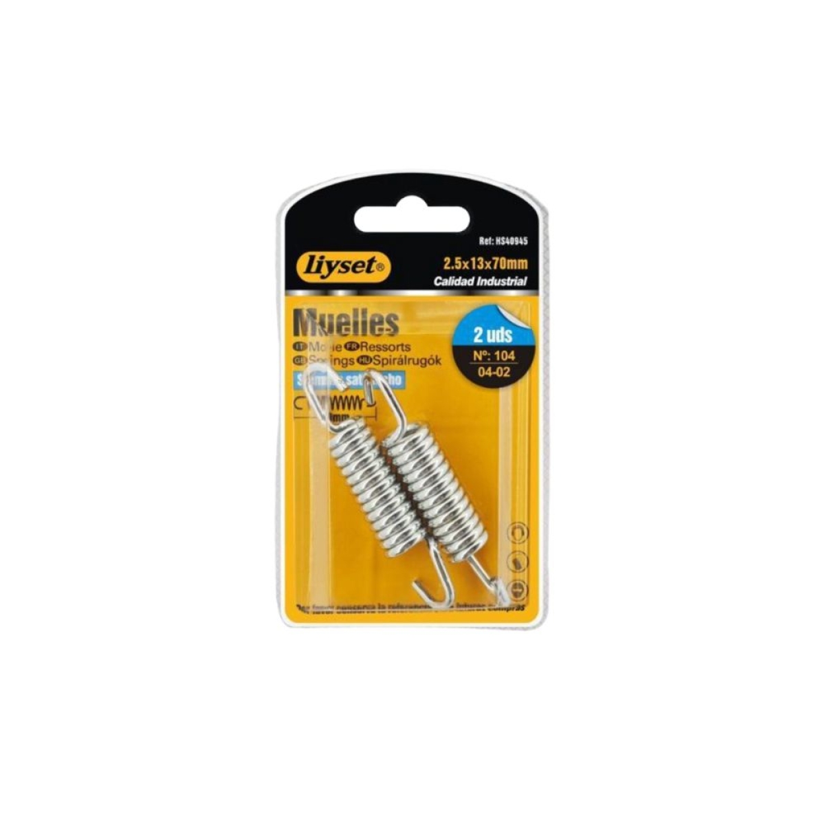 Σετ Ελατήρια Γάντζου Liyset 2.5x13x70mm 2 τμχ