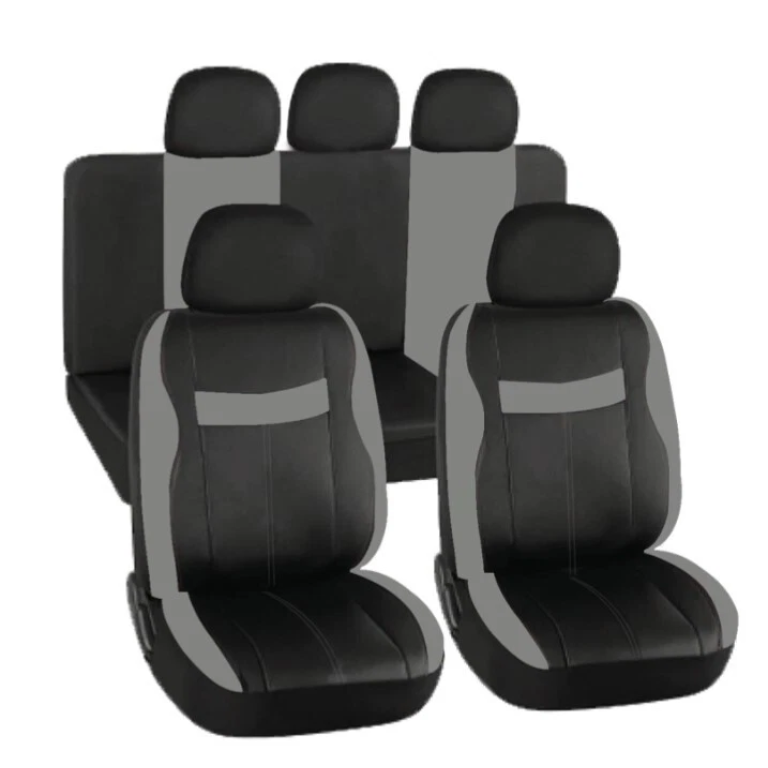 Σετ Καλύμματα Καθισμάτων Αυτοκινήτου 10τμχ Μαύρο-Γκρι Rchang W17893