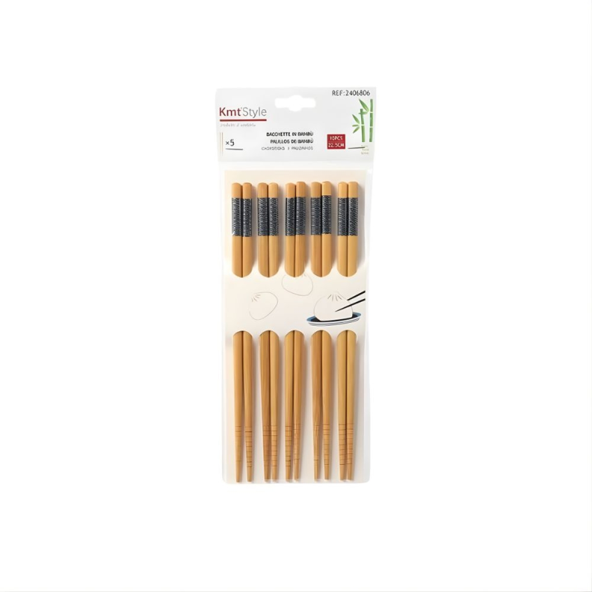 Σετ Ξυλάκια Μπαμπού Chopsticks 22.5cm 10τμχ – 2406806