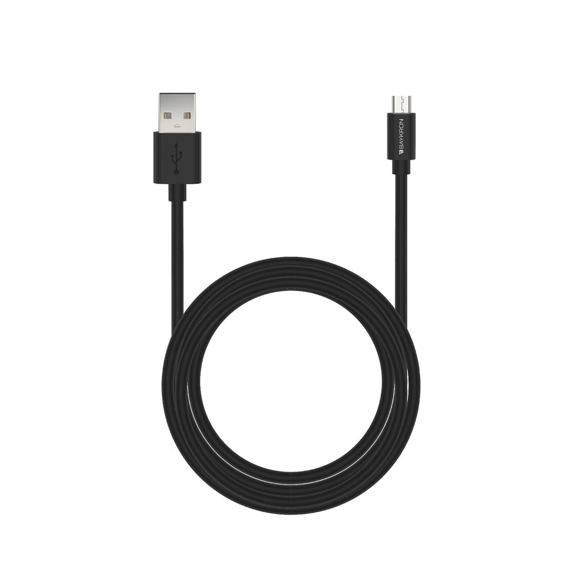 Baykron Καλώδιο Smart USB 2.0 male σε Micro USB male Charge & Sync 5V 10W 2A Μαύρο 1.2m BKR-SL-MU-BLK1.2 - Image 2