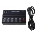 Σταθμός Φόρτισης Πρίζας Με 12 Θύρες USB 60W Μαύρος YC-636