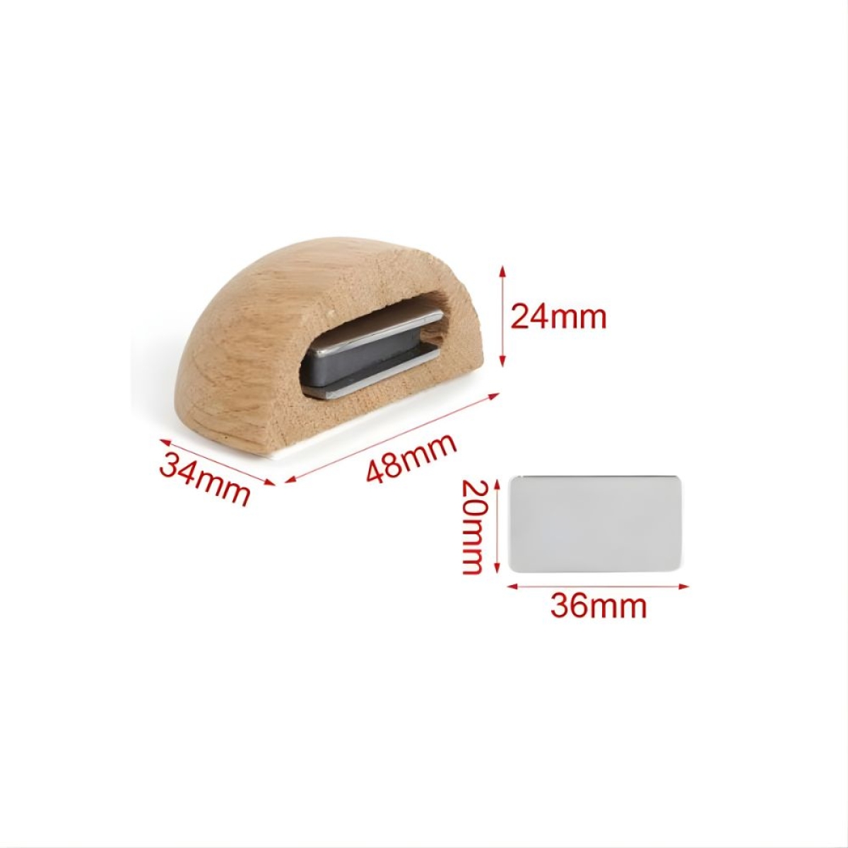 Στοπ πόρτας Kmt Μαγνητικό Ξύλινο 24x48x34 mm