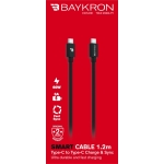Baykron Καλώδιο Type-C male σε Type-C male Charge & Sync 5V 60W 3A Μαύρο 1.2m BKR-SL-CTC-BLK-1.2 - Image 3