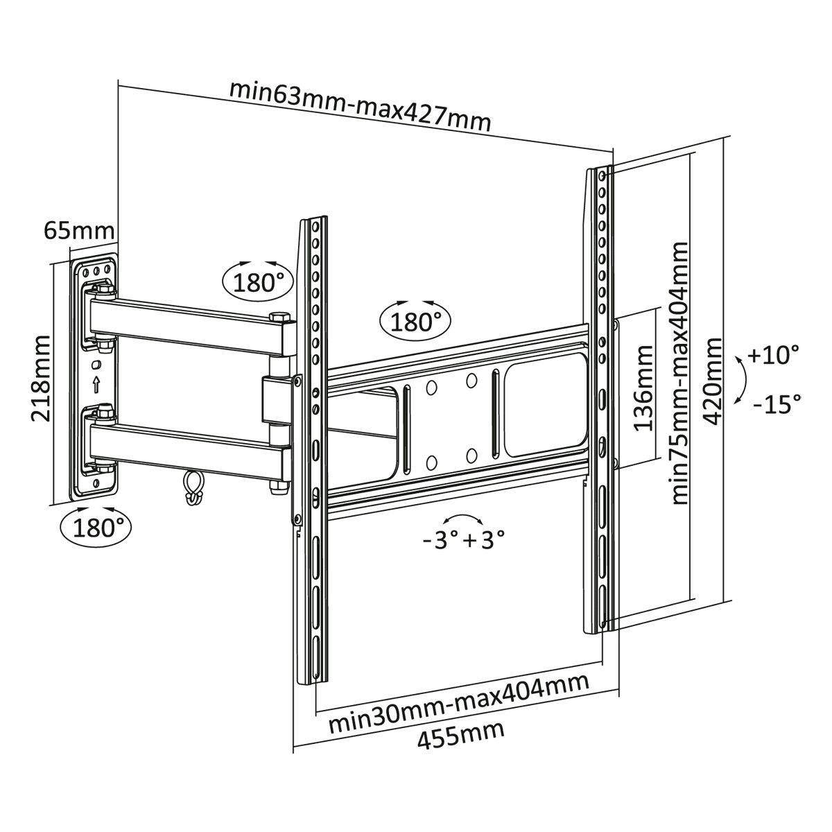 Cabletech Βάση TV για Οθόνες 32-55 ιντσών LPA52-443 UCH0204 - Image 2