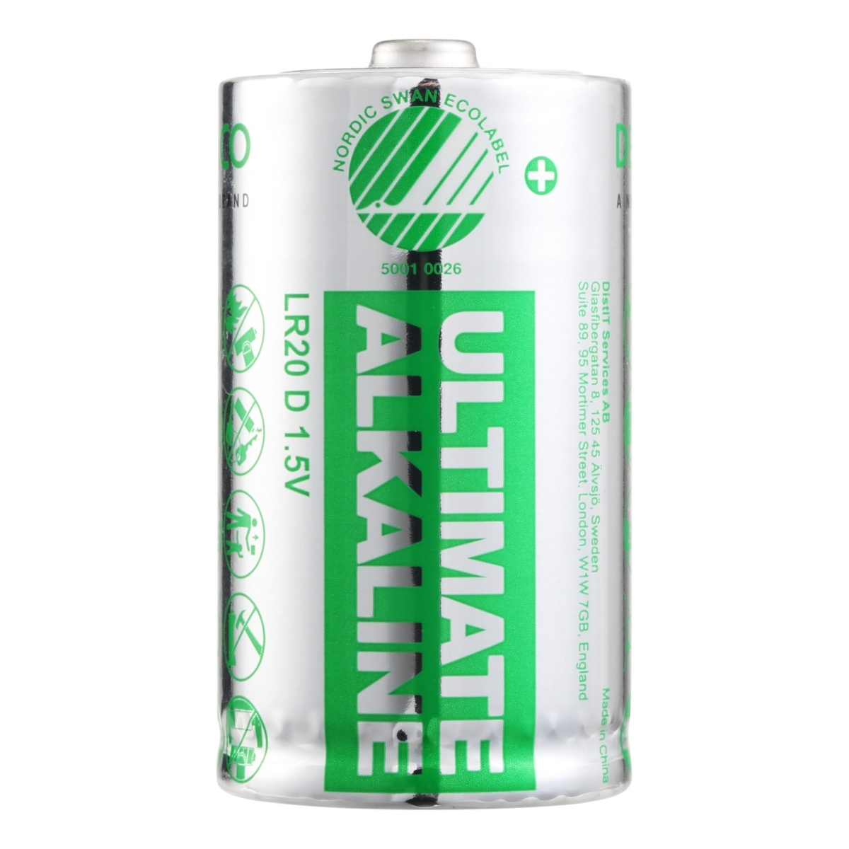 Deltaco Ultimate Αλκαλικές Μπαταρίες 1.5V LR20/D 2 τεμάχια Ecolabel ULT-LR20-2P - Image 3