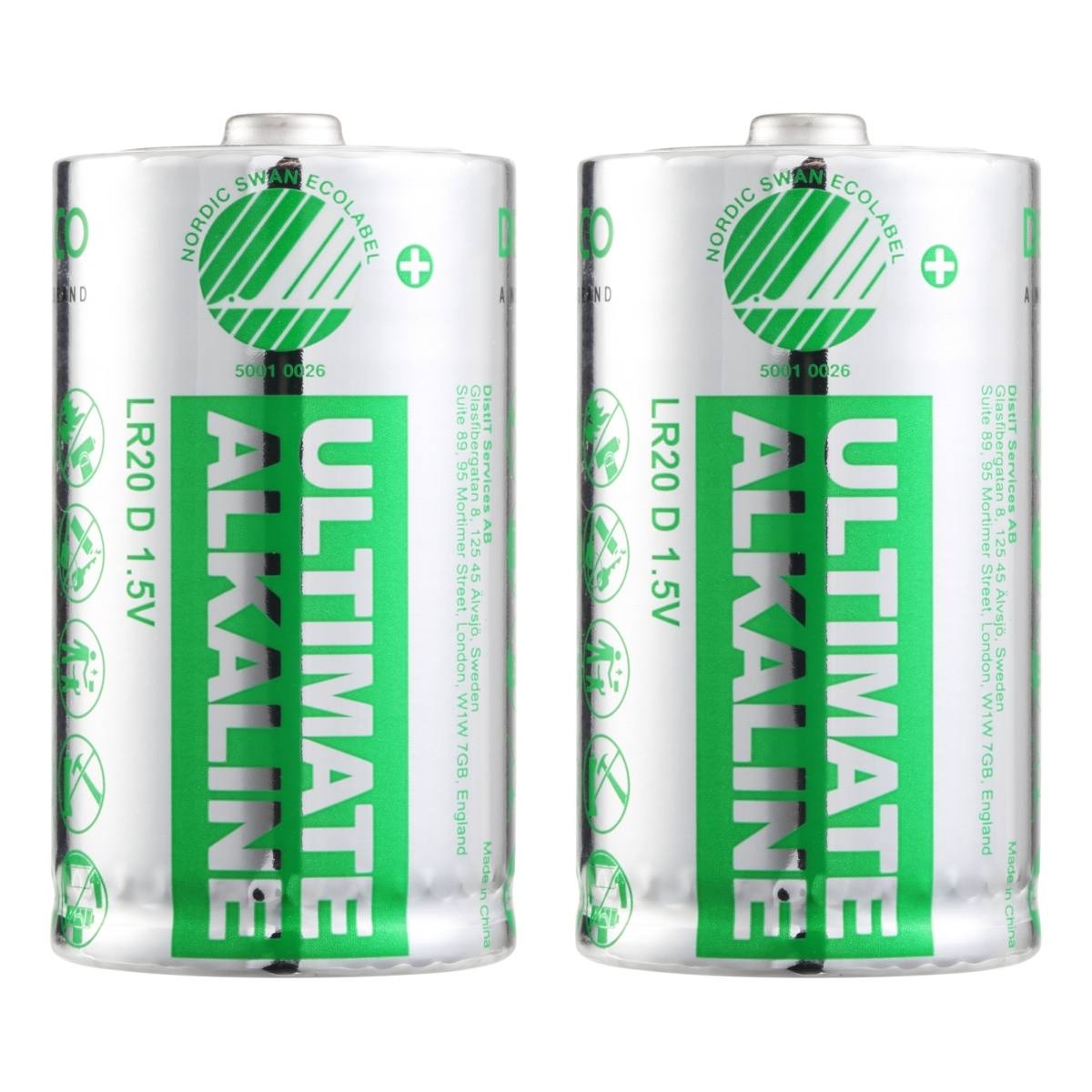 Deltaco Ultimate Αλκαλικές Μπαταρίες 1.5V LR20/D 2 τεμάχια Ecolabel ULT-LR20-2P - Image 4