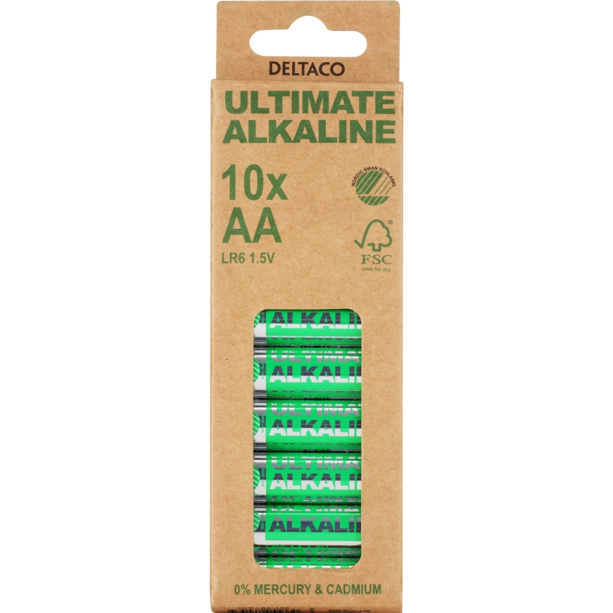 Deltaco Ultimate Αλκαλικές Μπαταρίες AA LR6 10 Τεμάχια Ecolabel ULT-LR6-10P - Image 2