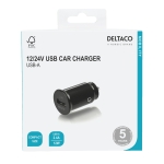 Deltaco Φορτιστής Αυτοκινήτου 12/24V 1x USB-A 2,4A 12W Μαύρος USB-CAR123 - Image 4