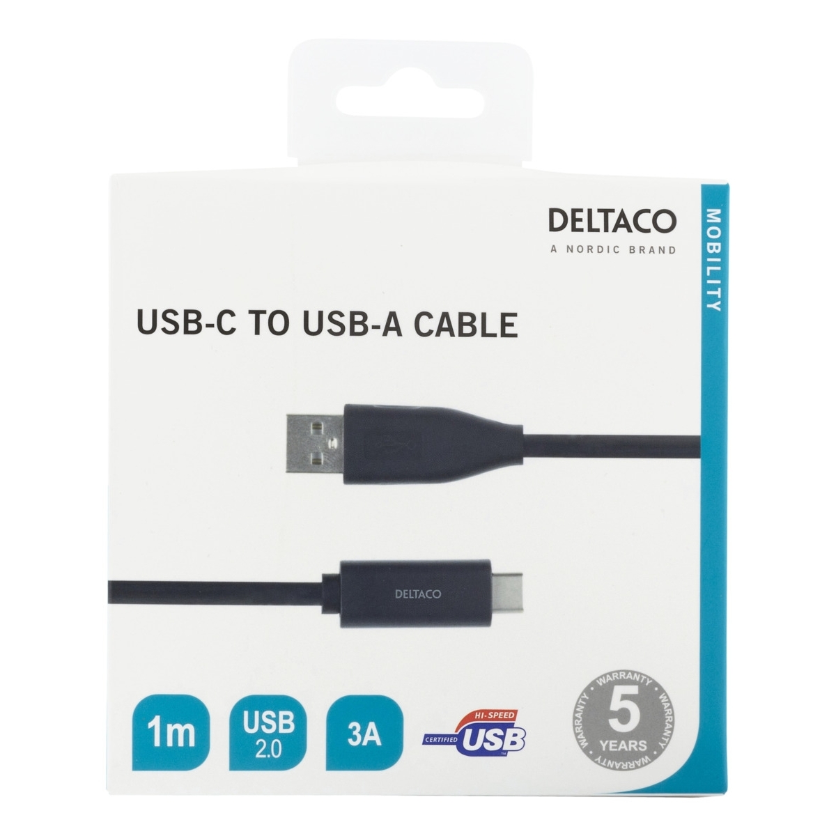 1m Μαύρο USBC-1004M