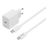 Deltaco Wall Charger 1x Type C PD 20W με Καλώδιο Type C σε Type C 1m Λευκό USBC-AC146