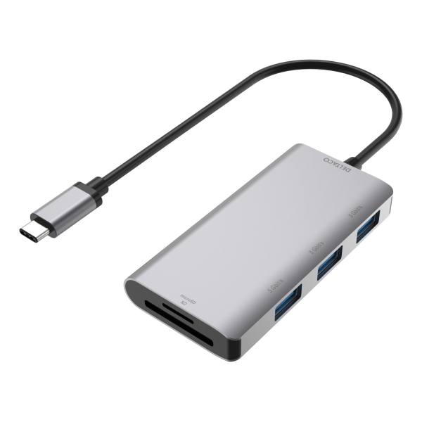 Deltaco Type C Hub 3x USB-A